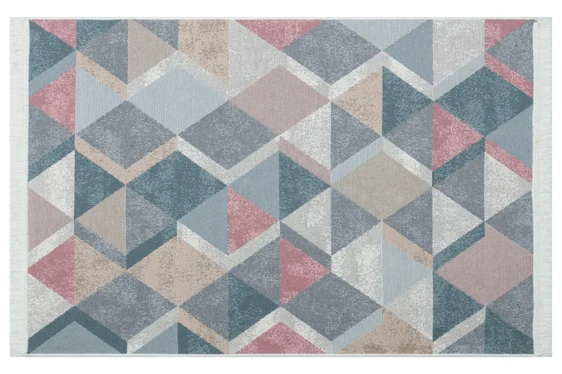 Mihriban Matta 120x180 cm - Blå/Rosa/Beige/Grå/Bomull - Textilier & mattor - Mattor - Modern matta - Friezemattor