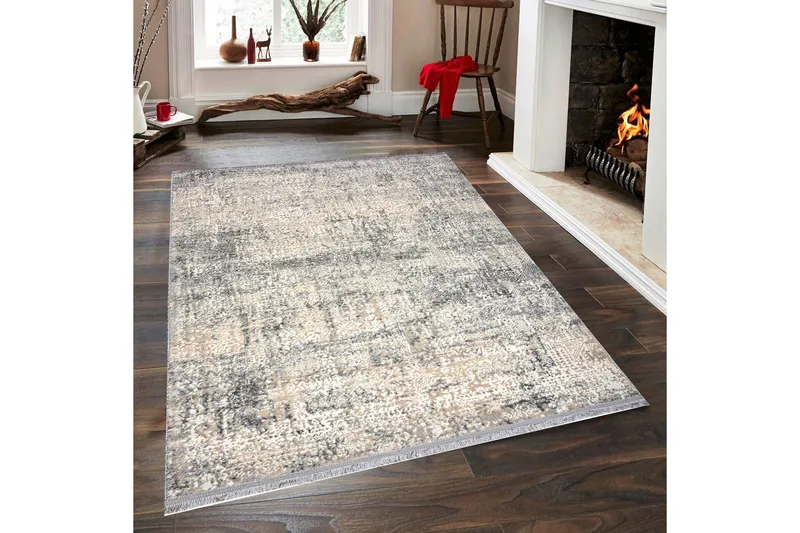 Naveena Gångmatta 80x150 cm Rektangulär, Grå/Beige/Creme