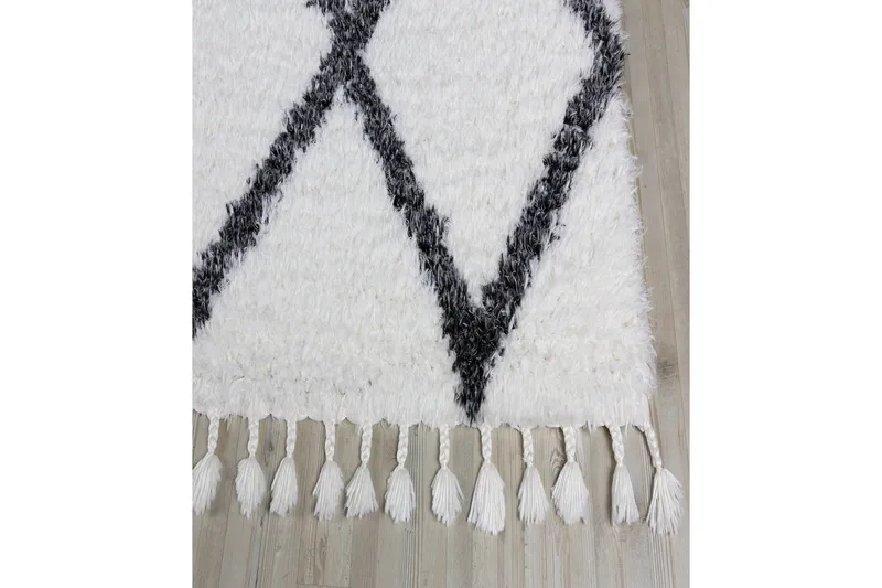 Nishiki Wiltonmatta 160x230 cm Rektangulär - Vit/Antracit - Textilier & mattor - Mattor - Modern matta - Friezemattor