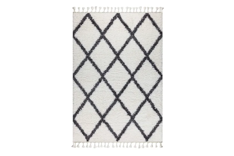 Nishiki Wiltonmatta 160x230 cm Rektangulär - Vit/Antracit - Textilier & mattor - Mattor - Modern matta - Friezemattor