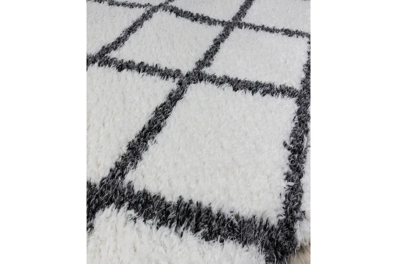 Nishiki Wiltonmatta 160x230 cm Rektangulär - Vit/Antracit - Textilier & mattor - Mattor - Modern matta - Friezemattor