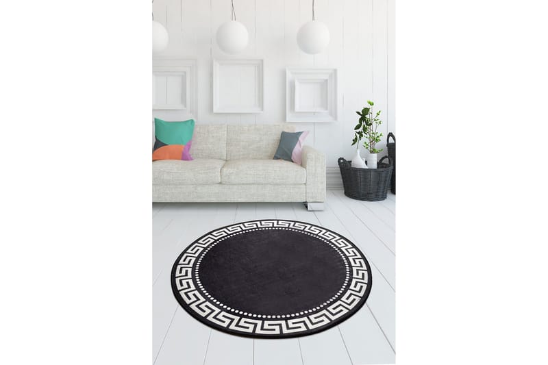 Orbarthe Matta Rund 100 cm - Flerfärgad/Sammet - Textilier & mattor - Mattor - Modern matta - Friezemattor