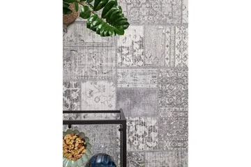 Patchwork Wiltonmatta 160x230 cm Rektangulär - Silver - Textilier & mattor - Mattor - Modern matta - Friezemattor