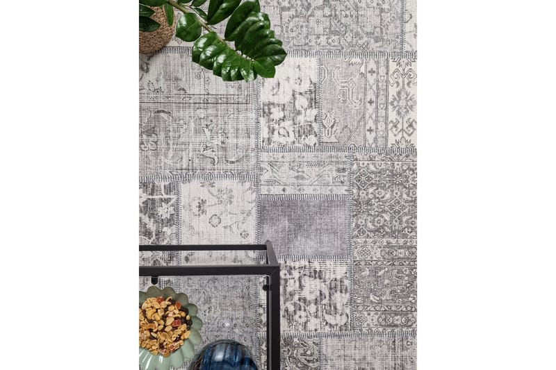 Patchwork Wiltonmatta 200x290 cm Rektangulär - Silver - Textilier & mattor - Mattor - Modern matta - Friezemattor