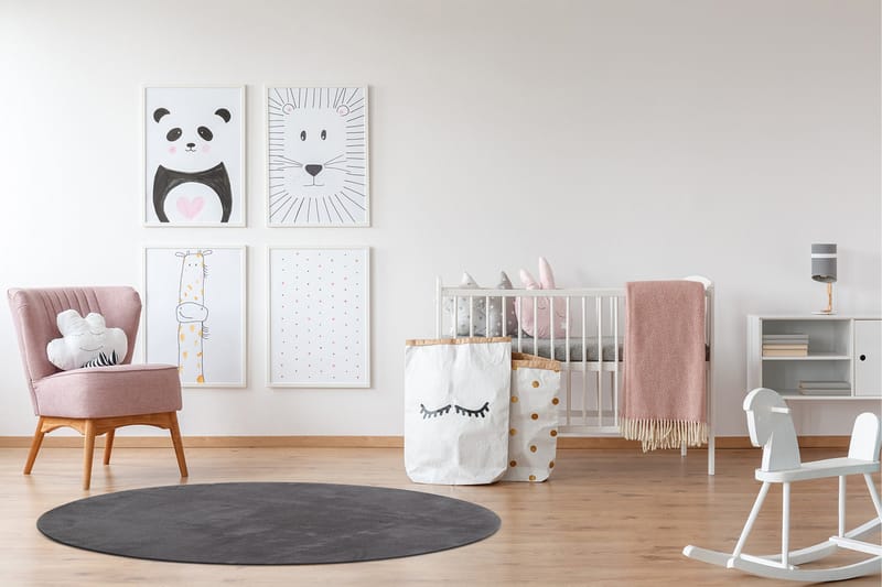 Soft Wiltonmatta Rund 120 cm - Grafitgrå - Textilier & mattor - Mattor - Modern matta - Friezemattor