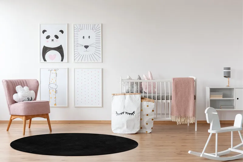 Soft Wiltonmatta Rund 120 cm - Svart - Textilier & mattor - Mattor - Modern matta - Friezemattor