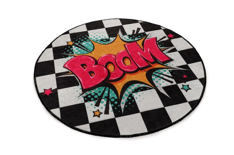 Tarhe Matta Rund 100 cm, Flerfärgad/Sammet