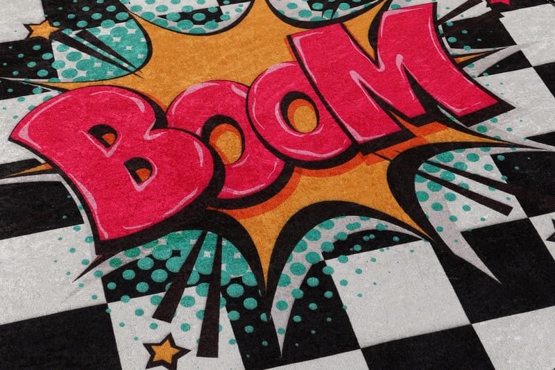 Tarhe Matta Rund 100 cm - Flerfärgad/Sammet - Textilier & mattor - Mattor - Modern matta - Friezemattor