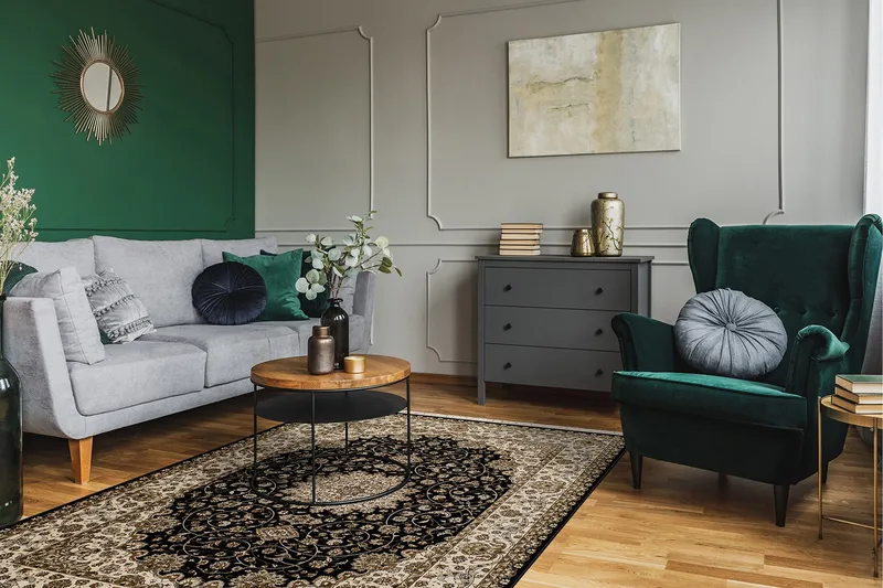 Teheran Wiltonmatta Rektangulär 160x230 cm - Svart - Textilier & mattor - Mattor - Modern matta - Friezemattor