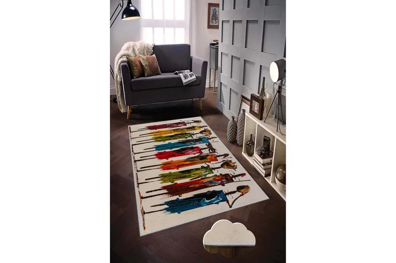 Tolunay Matta 100x200 cm - Flerfärgad - Textilier & mattor - Mattor - Modern matta - Friezemattor