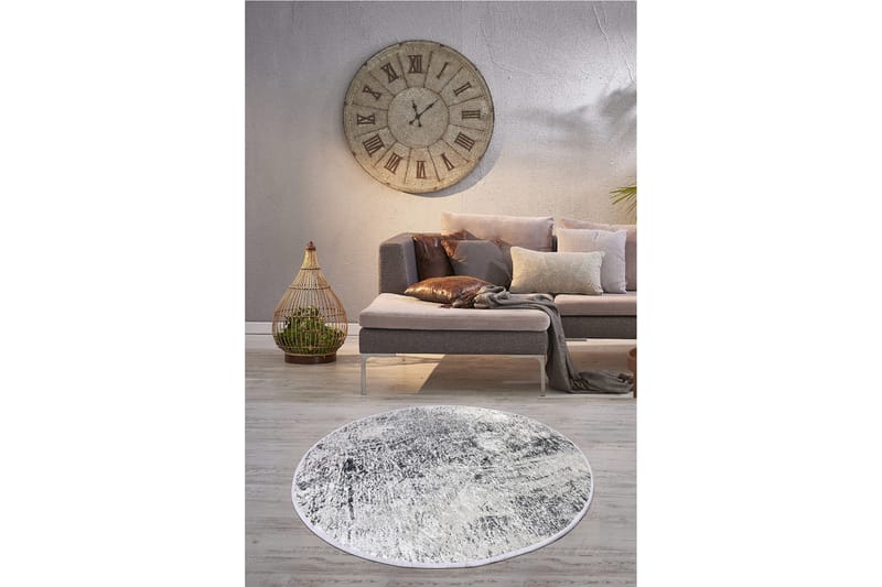 Umboni Matta Rund 100 cm - Flerfärgad/Sammet - Textilier & mattor - Mattor - Modern matta - Friezemattor