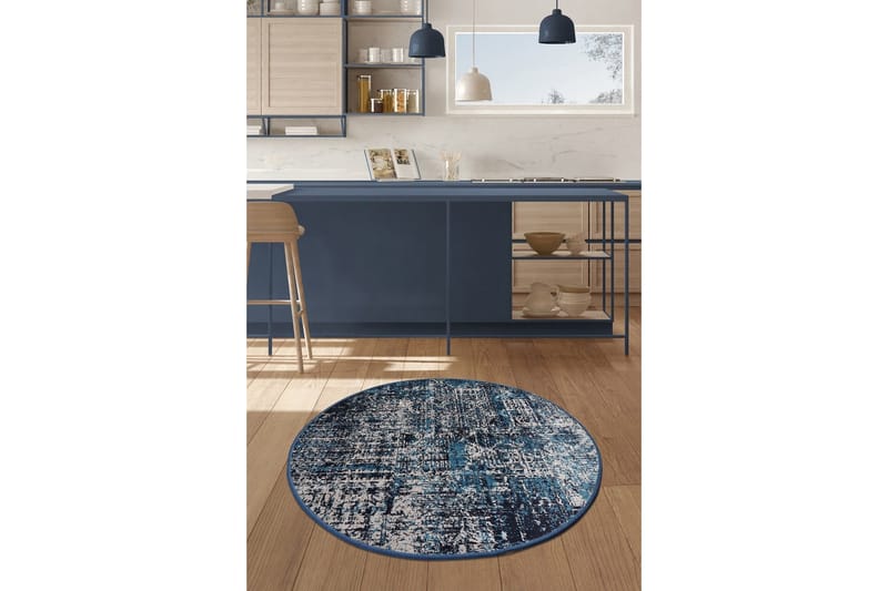 Vovoka Matta Rund 140 cm - Flerfärgad/Sammet - Textilier & mattor - Mattor - Modern matta - Friezemattor