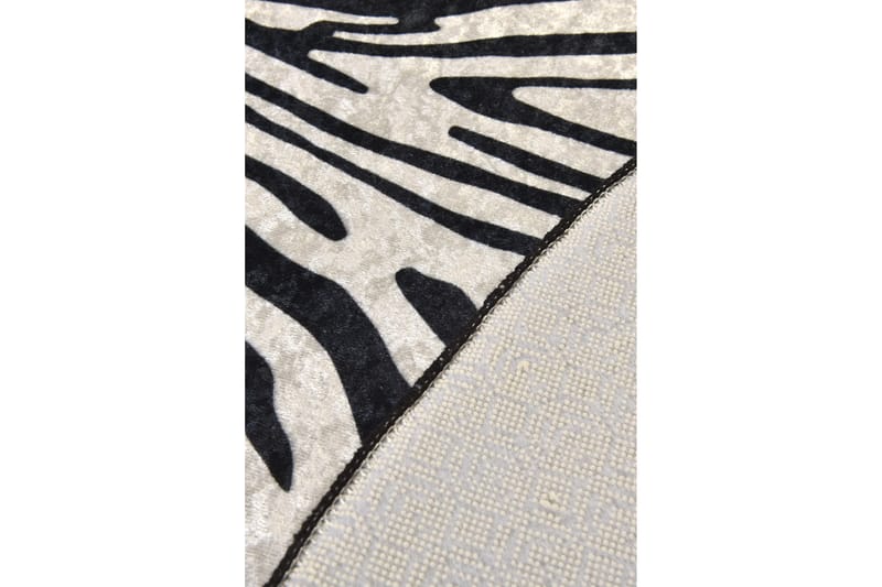 ZEBRA Matta Rund 140 cm Zebra/Sammet - Textilier & mattor - Mattor - Modern matta - Friezemattor
