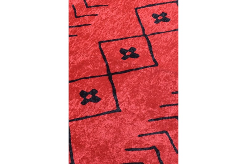 KEZBAN Entrematta 100x300 cm Röd/Svart/Sammet - Textilier & mattor - Mattor - Modern matta - Gångmattor
