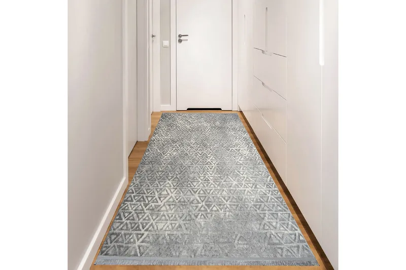 Naveena Gångmatta 100x450 cm Rektangulär, Grå/Creme