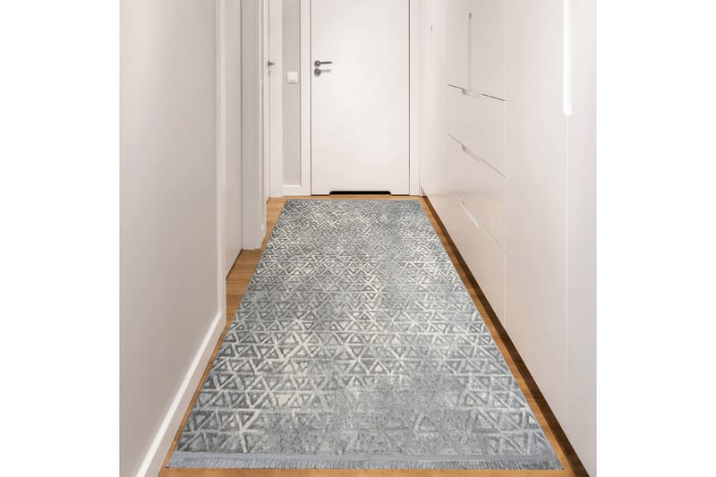 Naveena Gångmatta 100x400 cm Rektangulär Grå/Creme - Gångmattor