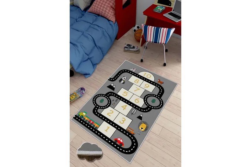 Noojo Gångmatta 100x150 cm Rektangulär, Grå