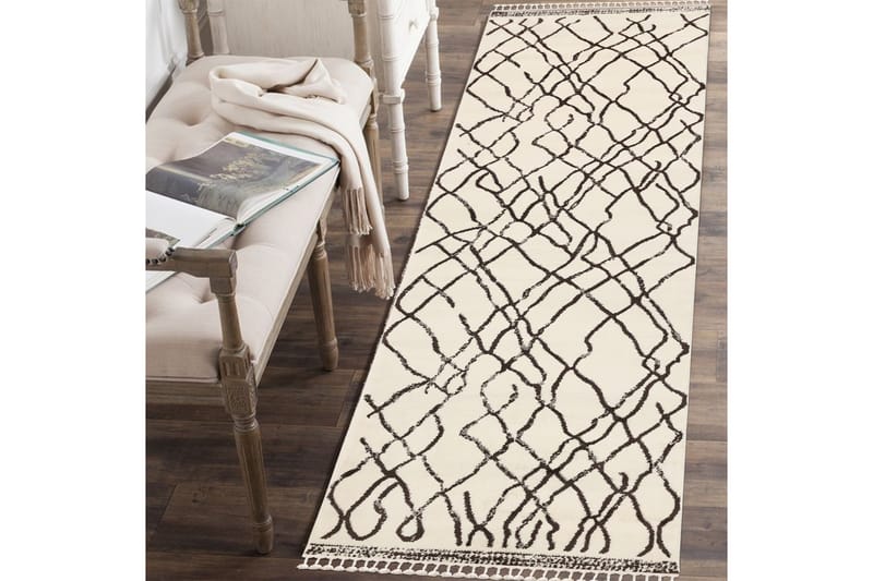 TACETTIN Entrematta 80x300 cm Vit/Brun - Gångmattor