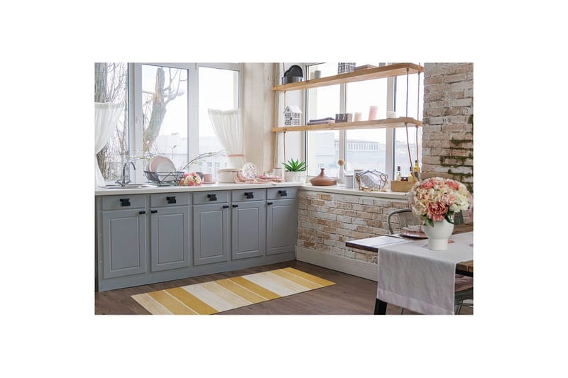 Garnmatta Båstad - 75x150 cm, Gul - Textilier & mattor - Mattor - Modern matta - Bomullsmattor