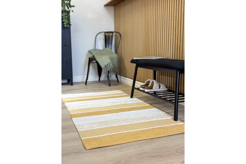 Garnmatta Båstad - 75x220 cm, Gul - Textilier & mattor - Mattor - Modern matta - Bomullsmattor