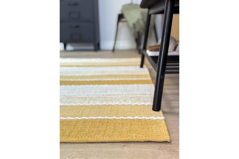 Garnmatta Båstad - 75x220 cm, Gul - Textilier & mattor - Mattor - Modern matta - Bomullsmattor