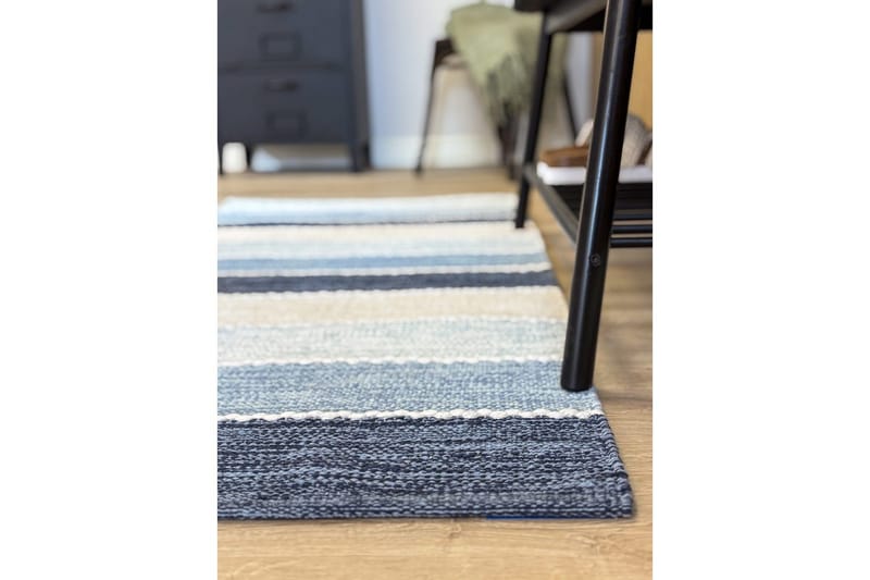 Garnmatta Båstad - 75x280 cm, Blå - Textilier & mattor - Mattor - Modern matta - Bomullsmattor