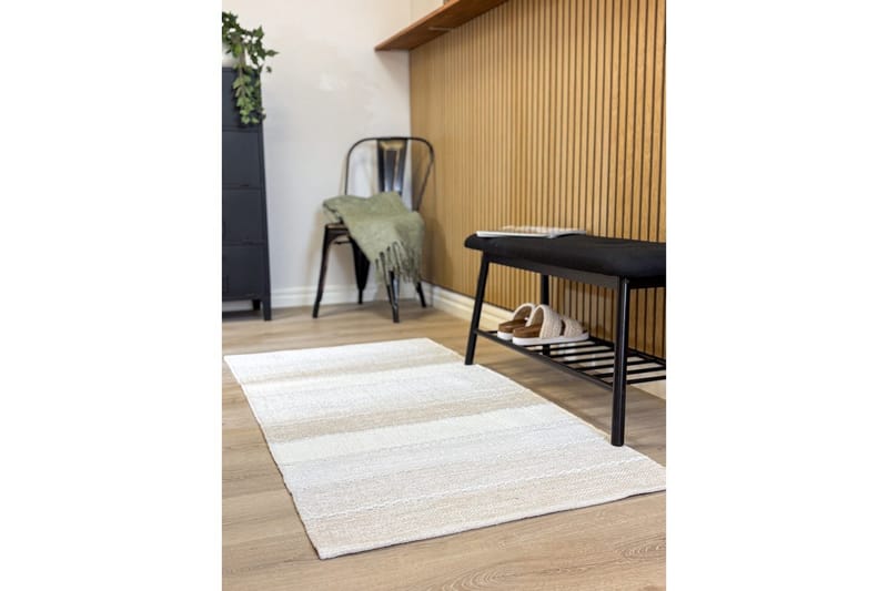 Garnmatta Båstad - 75x280 cm, Creme - Textilier & mattor - Mattor - Modern matta - Bomullsmattor