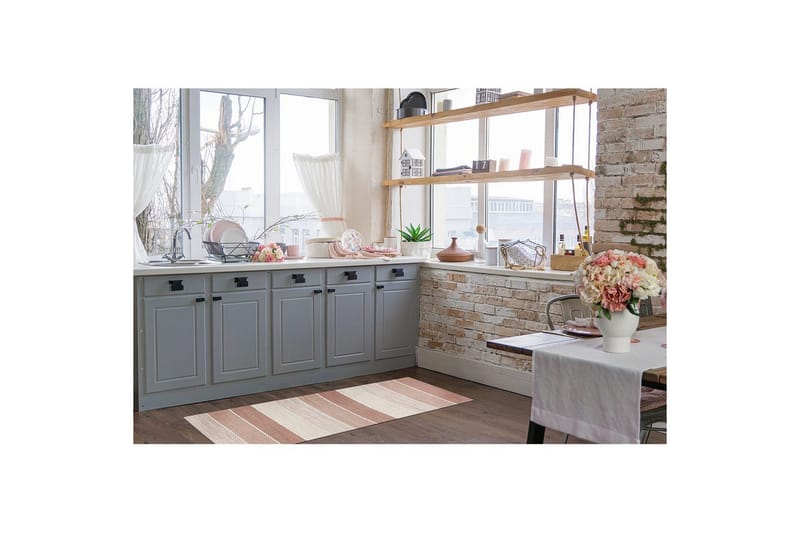 Garnmatta Båstad - 75x280 cm, Gammelrosa - Textilier & mattor - Mattor - Modern matta - Bomullsmattor