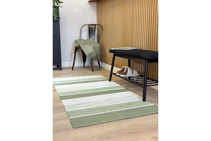 Garnmatta Båstad - 75x280 cm, Grön - Textilier & mattor - Mattor - Modern matta - Bomullsmattor