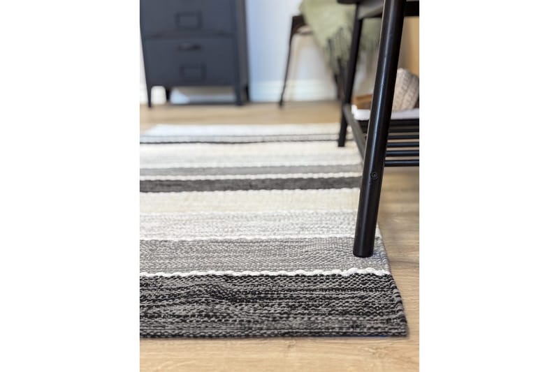 Garnmatta Båstad - 75x280 cm, Svart - Textilier & mattor - Mattor - Modern matta - Bomullsmattor