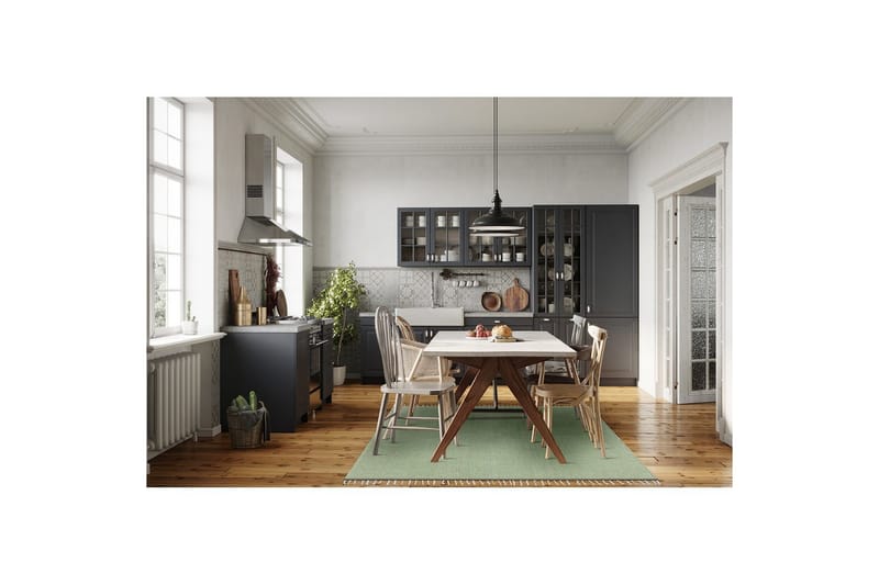 Garnmatta Line - 130x190 cm, Grön - Textilier & mattor - Mattor - Modern matta - Bomullsmattor