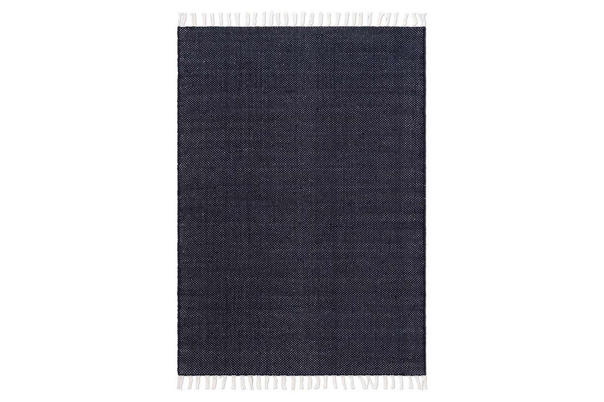 Garnmatta Line - 130x190 cm, Marinbl&aring;