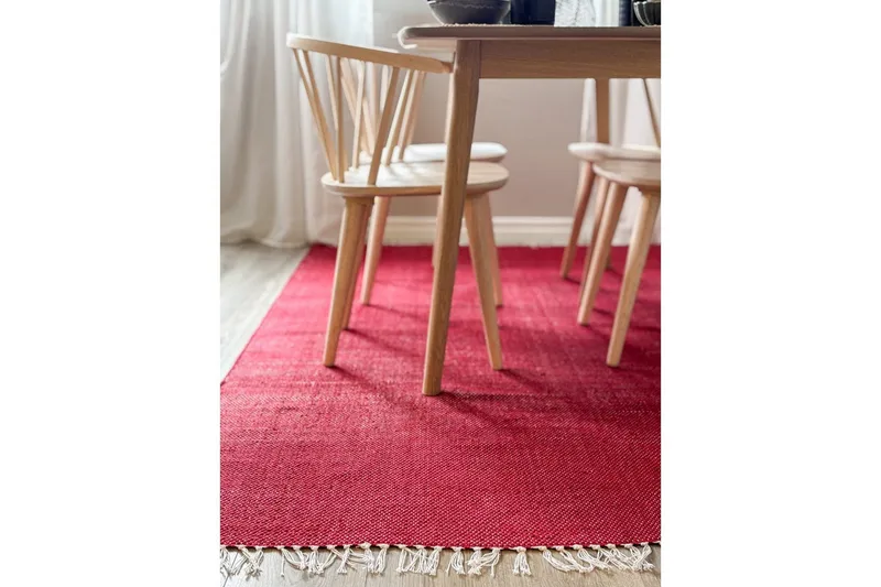 Garnmatta Line - 160x230 cm, Röd - Textilier & mattor - Mattor - Modern matta - Bomullsmattor