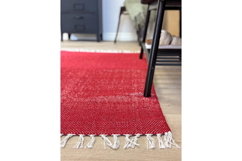 Garnmatta Line - 160x230 cm, Röd - Textilier & mattor - Mattor - Modern matta - Bomullsmattor
