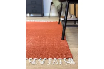 Garnmatta Line - 160x230 cm, Terracotta - Textilier & mattor - Mattor - Modern matta - Bomullsmattor