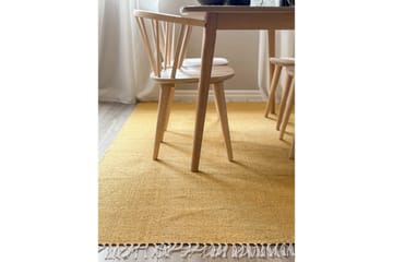 Garnmatta Line - 200x300 cm, Gul - Textilier & mattor - Mattor - Modern matta - Bomullsmattor