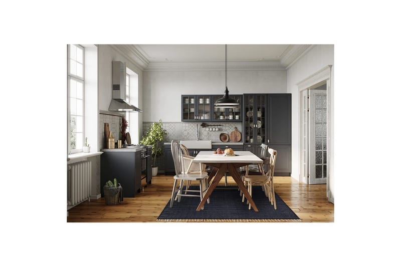 Garnmatta Line - 200x300 cm, Marinblå - Textilier & mattor - Mattor - Modern matta - Bomullsmattor