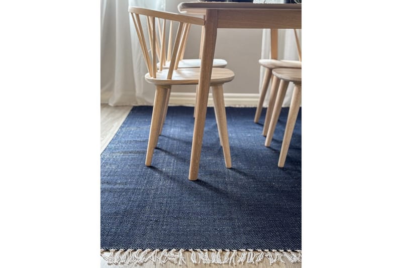 Garnmatta Line - 200x300 cm, Marinblå - Textilier & mattor - Mattor - Modern matta - Bomullsmattor