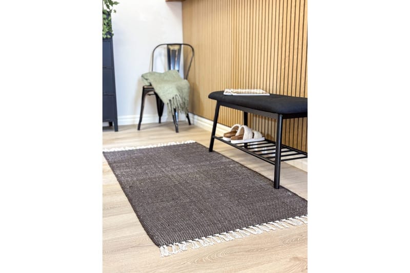 Garnmatta Line - 75x220 cm, Choklad - Textilier & mattor - Mattor - Modern matta - Bomullsmattor