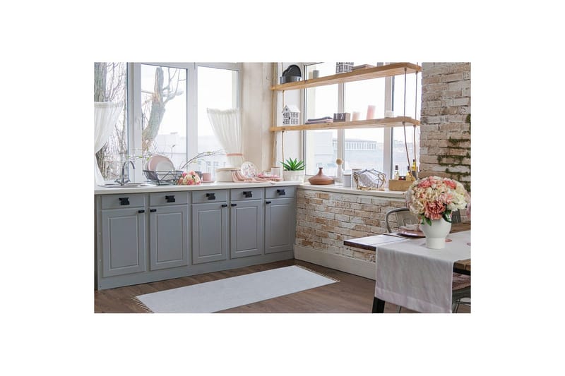 Garnmatta Line - 75x220 cm, Duvblå - Textilier & mattor - Mattor - Modern matta - Bomullsmattor