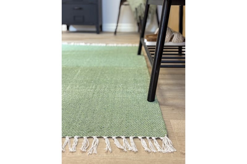 Garnmatta Line - 75x220 cm, Grön - Textilier & mattor - Mattor - Modern matta - Bomullsmattor