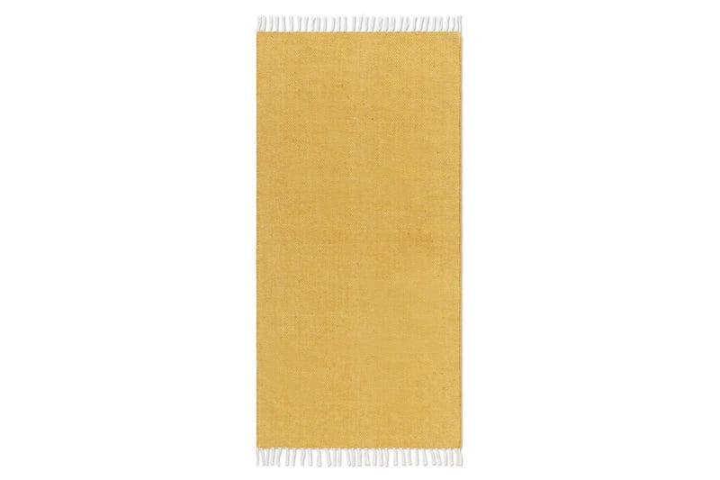 Garnmatta Line - 75x220 cm, Gul - Textilier & mattor - Mattor - Modern matta - Bomullsmattor