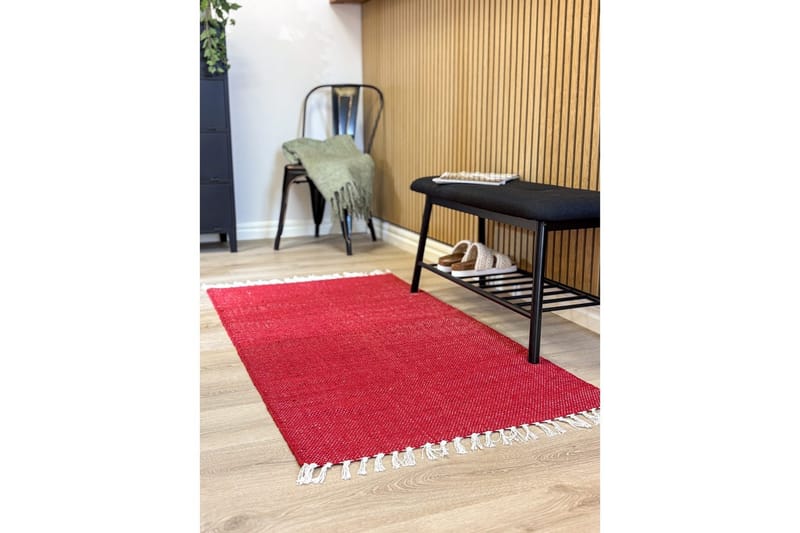 Garnmatta Line - 75x220 cm, Röd - Textilier & mattor - Mattor - Modern matta - Bomullsmattor