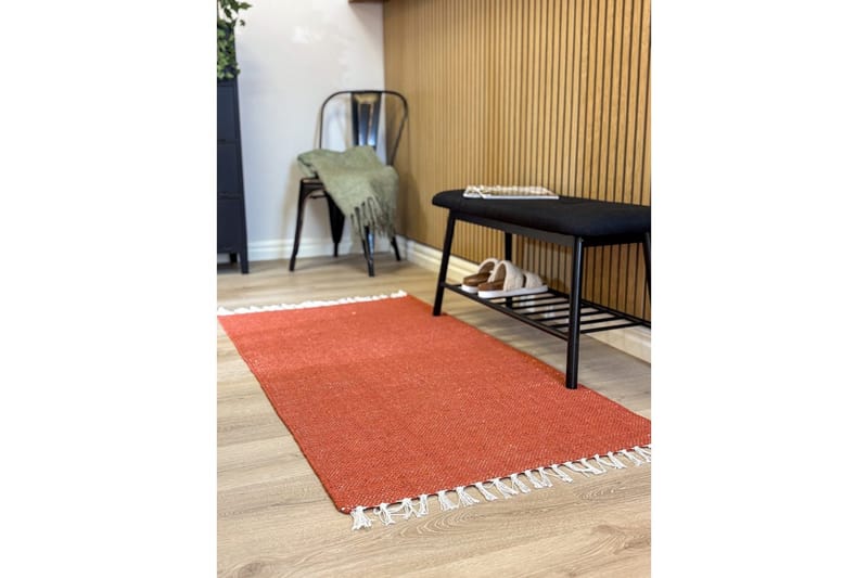 Garnmatta Line - 75x220 cm, Terracotta - Textilier & mattor - Mattor - Modern matta - Bomullsmattor