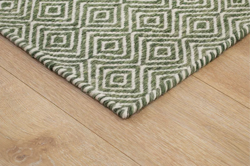 Gåsöga Ullmatta 140x200 cm Rektangulär - Grön - Textilier & mattor - Mattor - Modern matta - Ullmattor