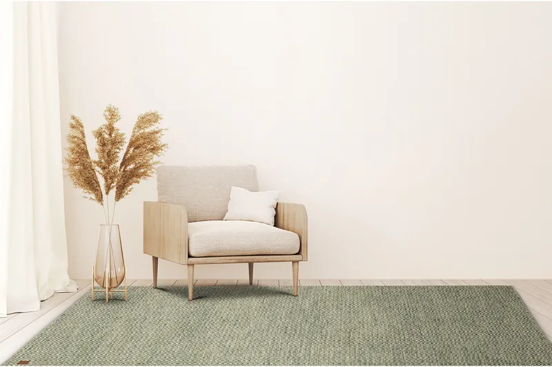 Gåsöga Ullmatta 140x200 cm Rektangulär - Grön - Textilier & mattor - Mattor - Modern matta - Ullmattor