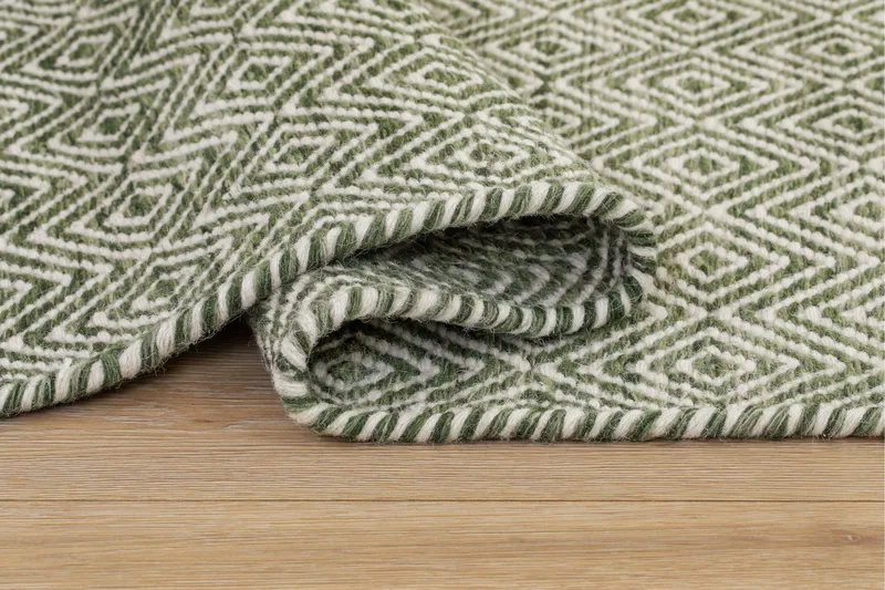 Gåsöga Ullmatta 140x200 cm Rektangulär - Grön - Textilier & mattor - Mattor - Modern matta - Ullmattor