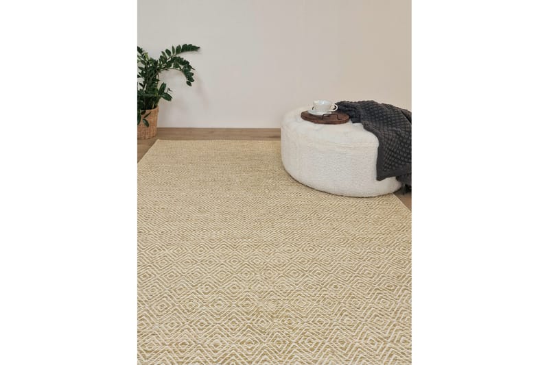 Gåsöga Ullmatta 140x200 cm Rektangulär - Gul - Textilier & mattor - Mattor - Modern matta - Ullmattor