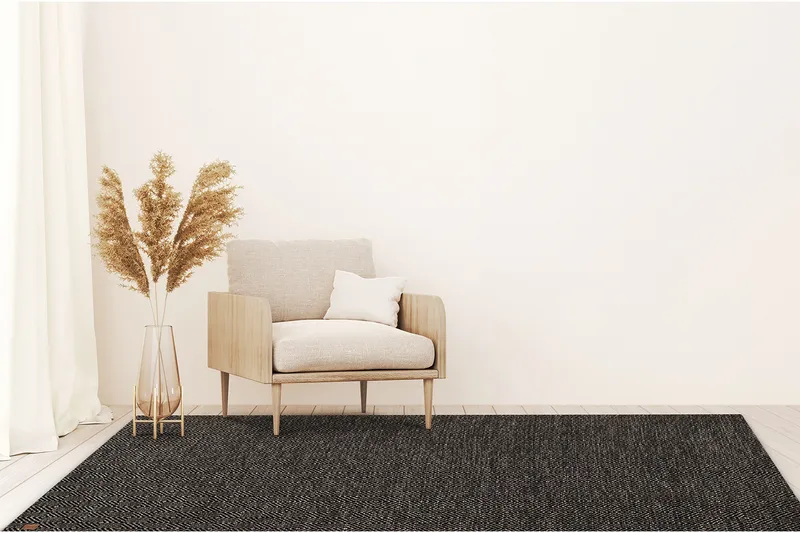 Gåsöga Ullmatta 160x230 cm Rektangulär - Svart/Vit - Textilier & mattor - Mattor - Modern matta - Ullmattor