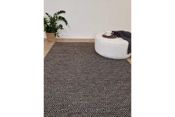 Gåsöga Ullmatta 200x300 cm Rektangulär - Svart/Vit - Textilier & mattor - Mattor - Modern matta - Ullmattor